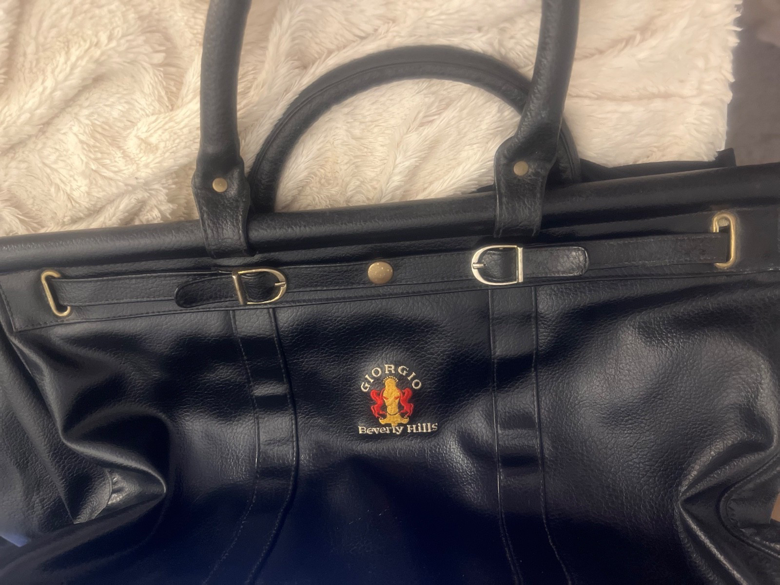 BEAUTIFUL LARGE GIORGIO/FRED HEYMAN DUFFEL BAG- Vintage bag W/Embroidered Logo