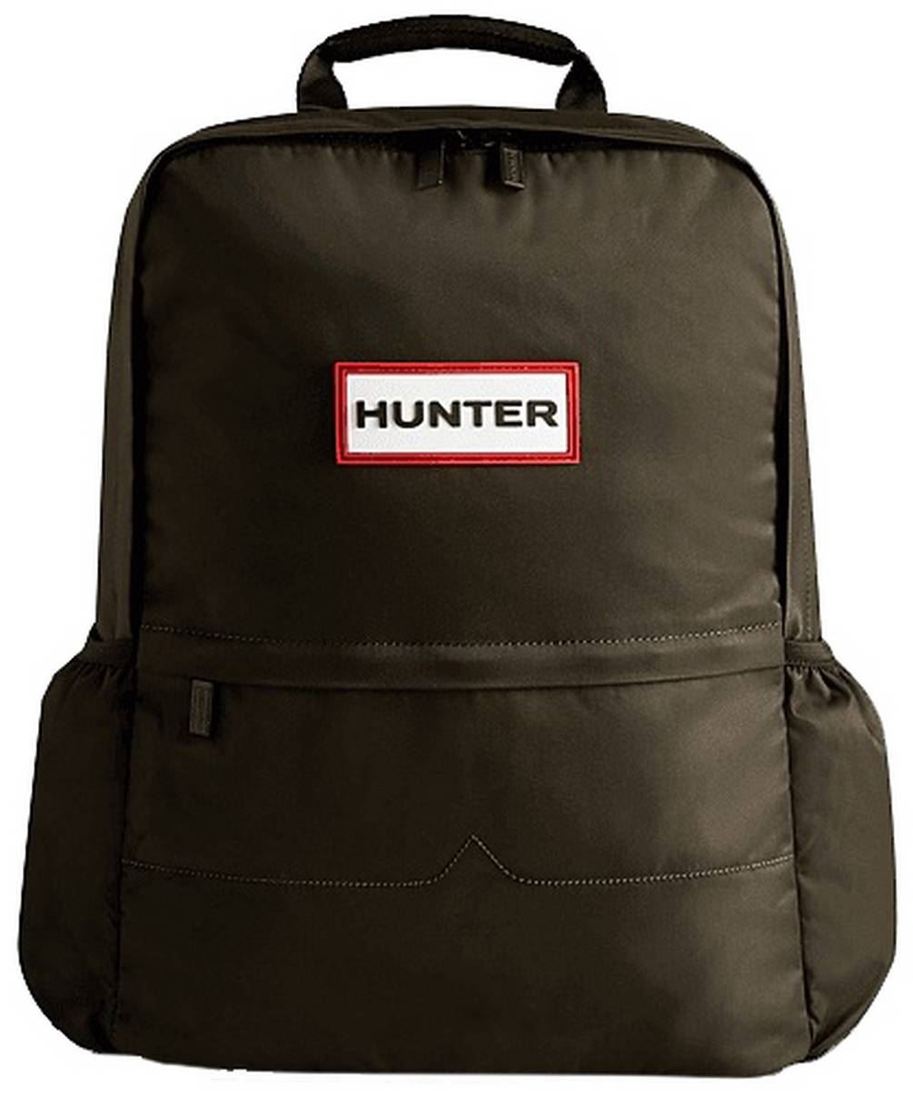 Hunter Unisex Nylon Large Backpack – Dark Olive Green