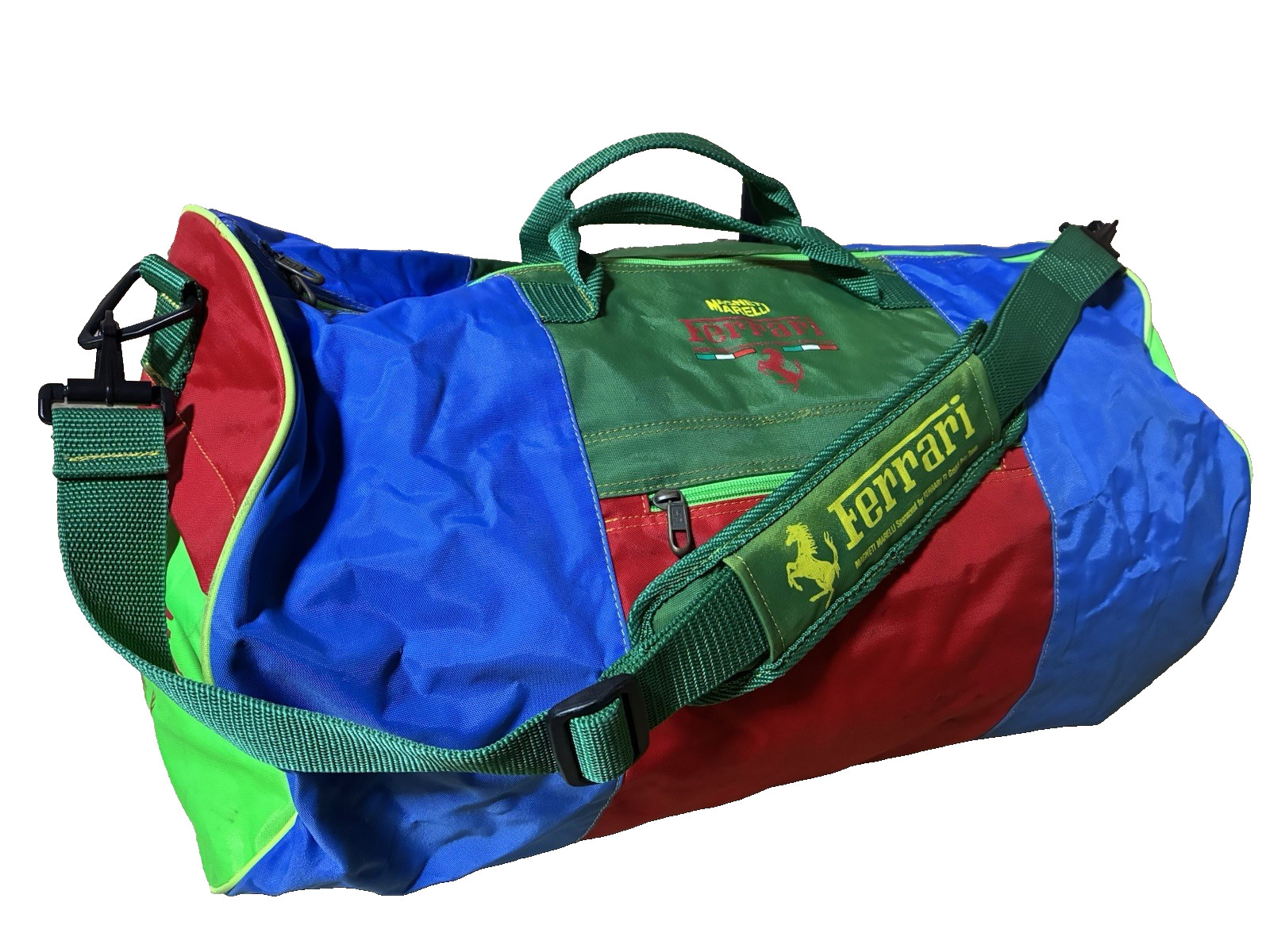 Ferrari Magneti Marelli Duffel Bag Vintage 90s Size 21.2 x 12.5 x 12.5 in