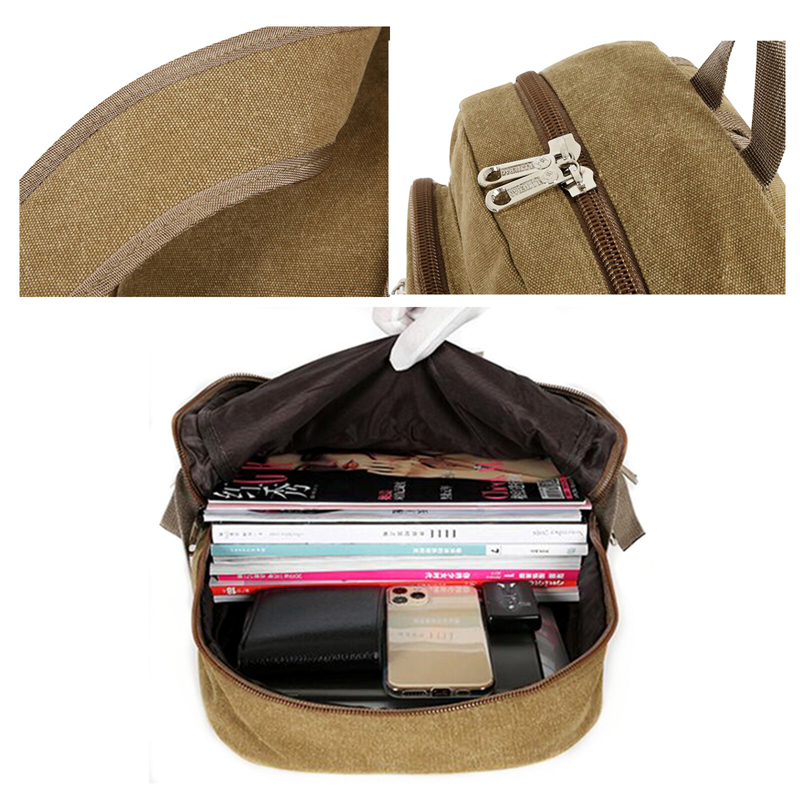 20 L Canvas Business Backpack Suitable For Work Travel School Laptop Bag