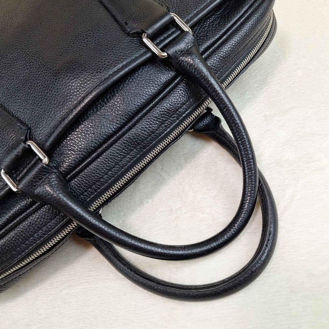 United Arrows Black Leather Briefcase Business Bag 29cm x 41cm Excellent