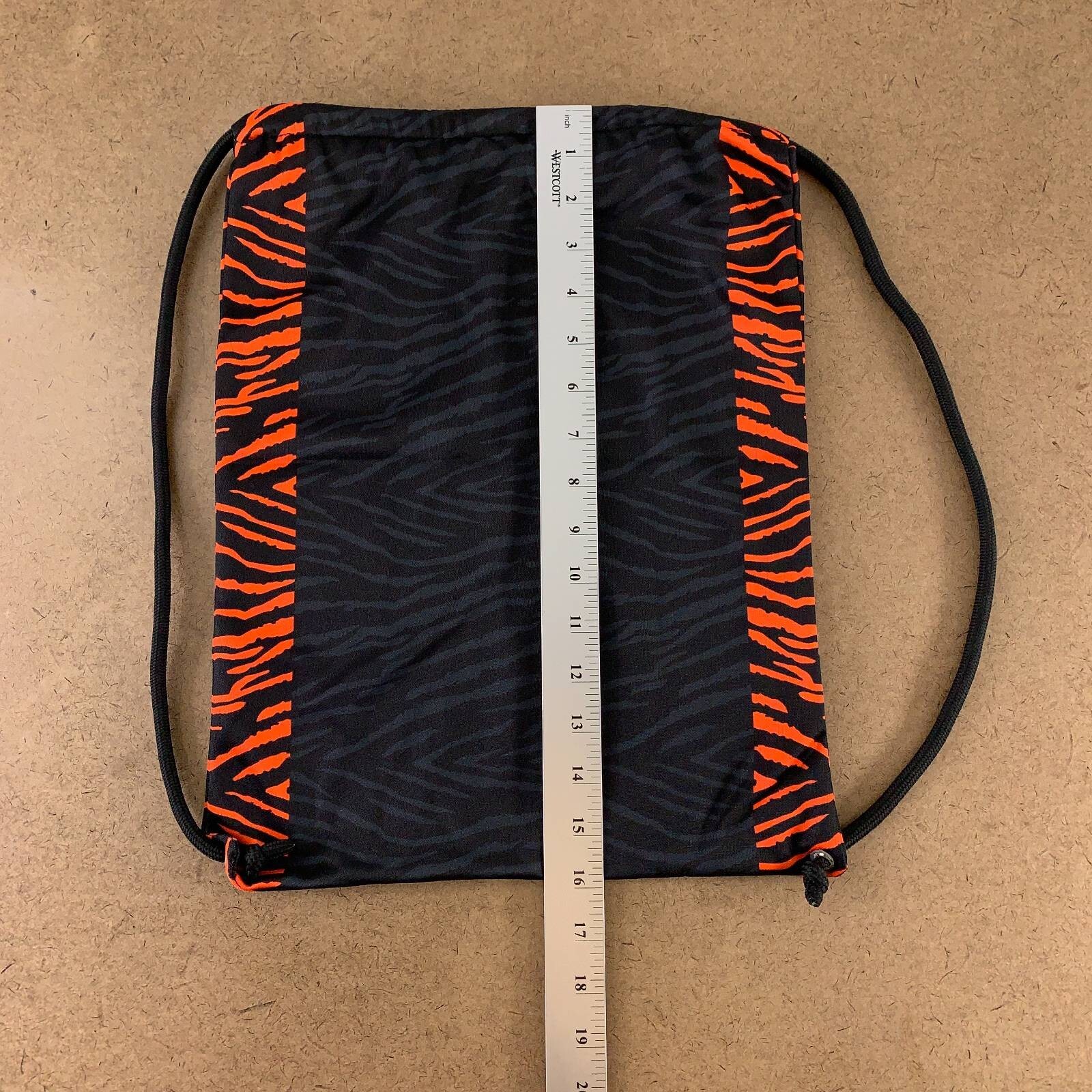 Cincinnati Attack Drawstring Bag Black Orange Animal Print Zebra 16×12 In New