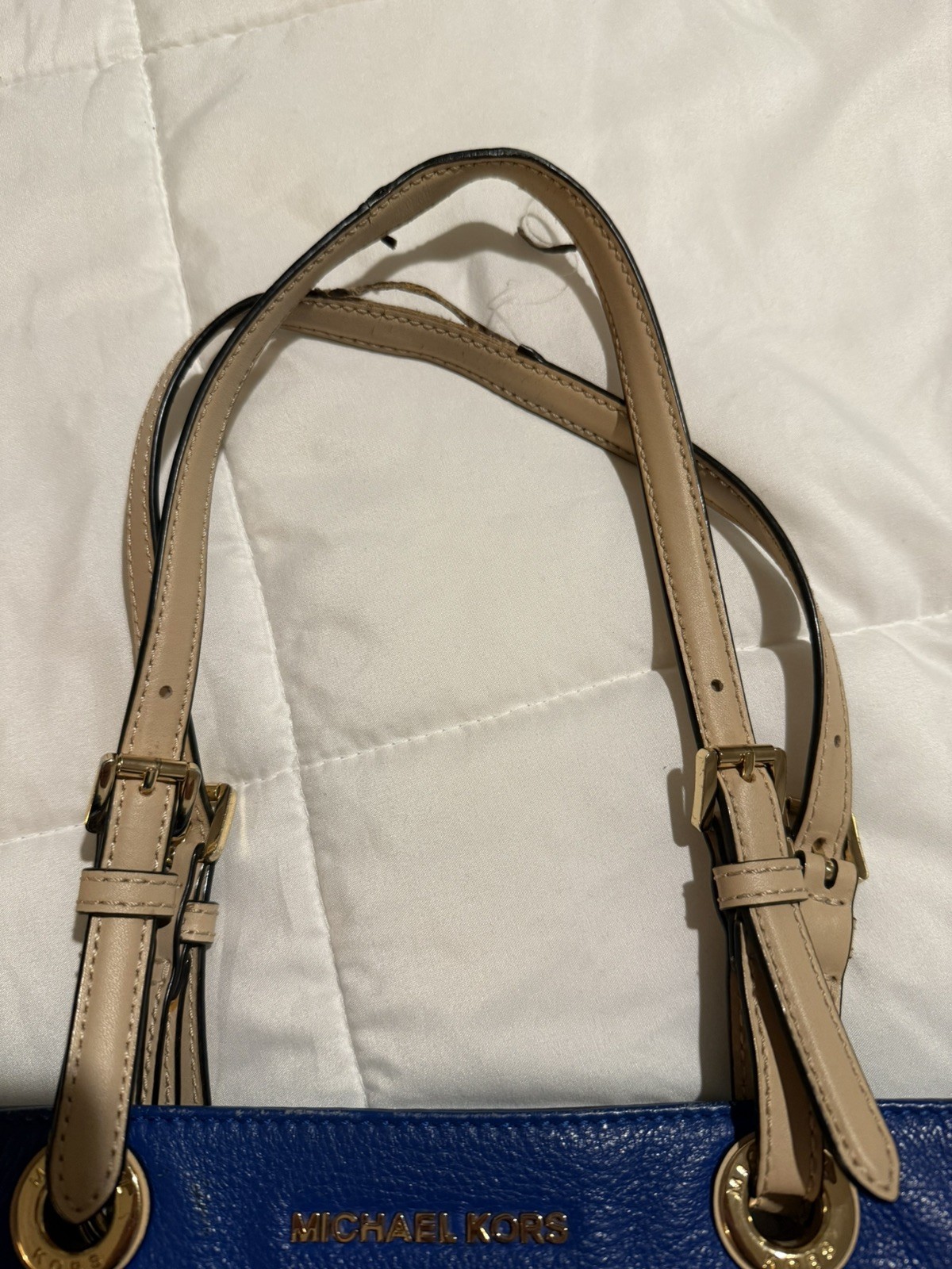 Michael Kors Voyager Royal Blue Saffiano Leather Shoulder Tote Bag