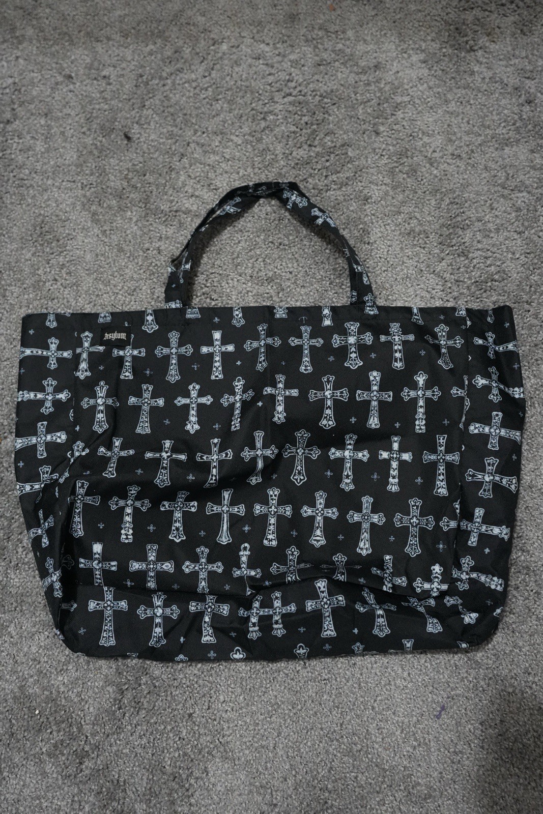 Asylum Gothic Cross Tote Bag XL Streetwear Chrome Hearts Style Canvas – New