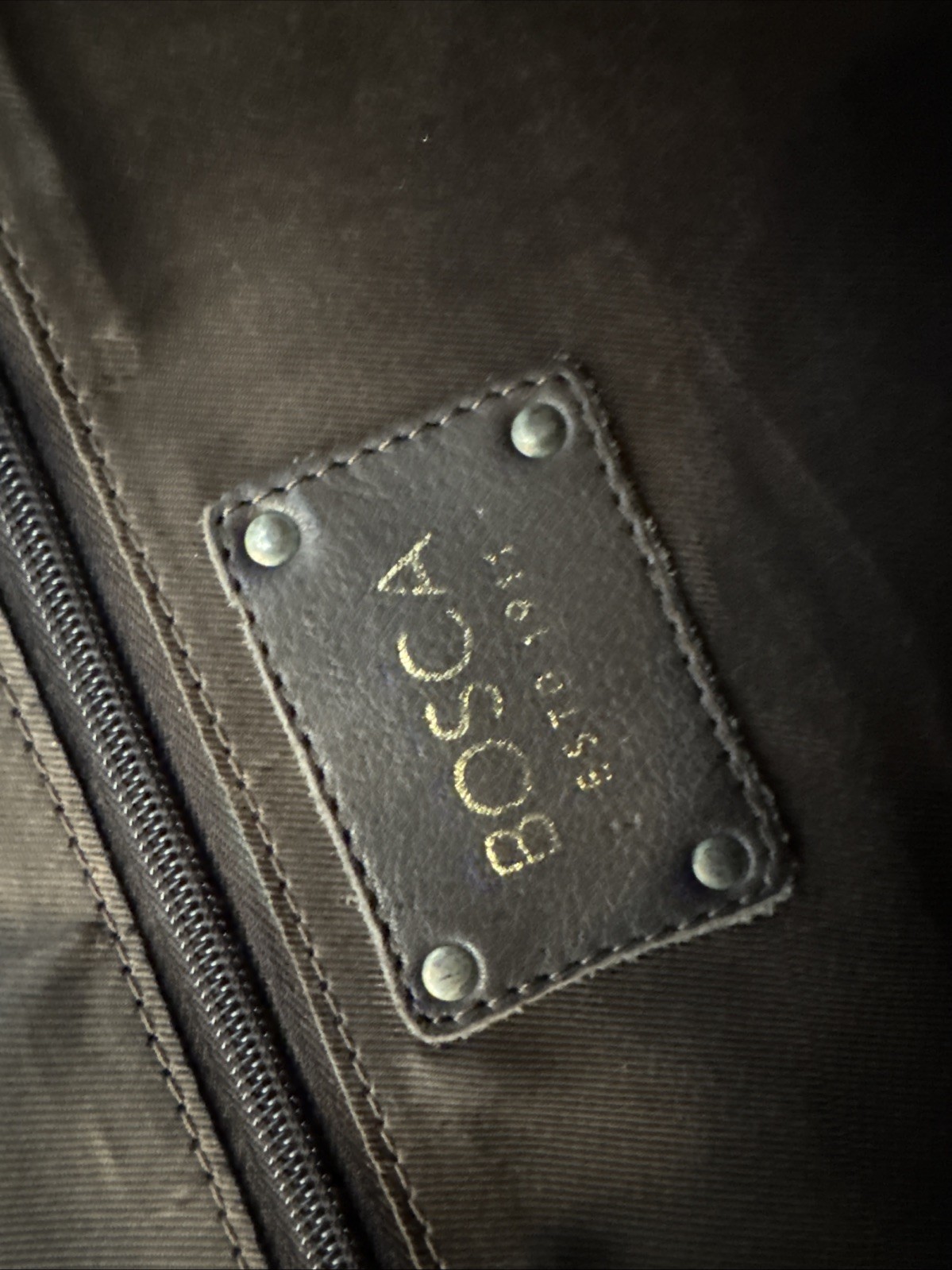 Bosca Leather Messenger Bag Briefcase Dark Brown