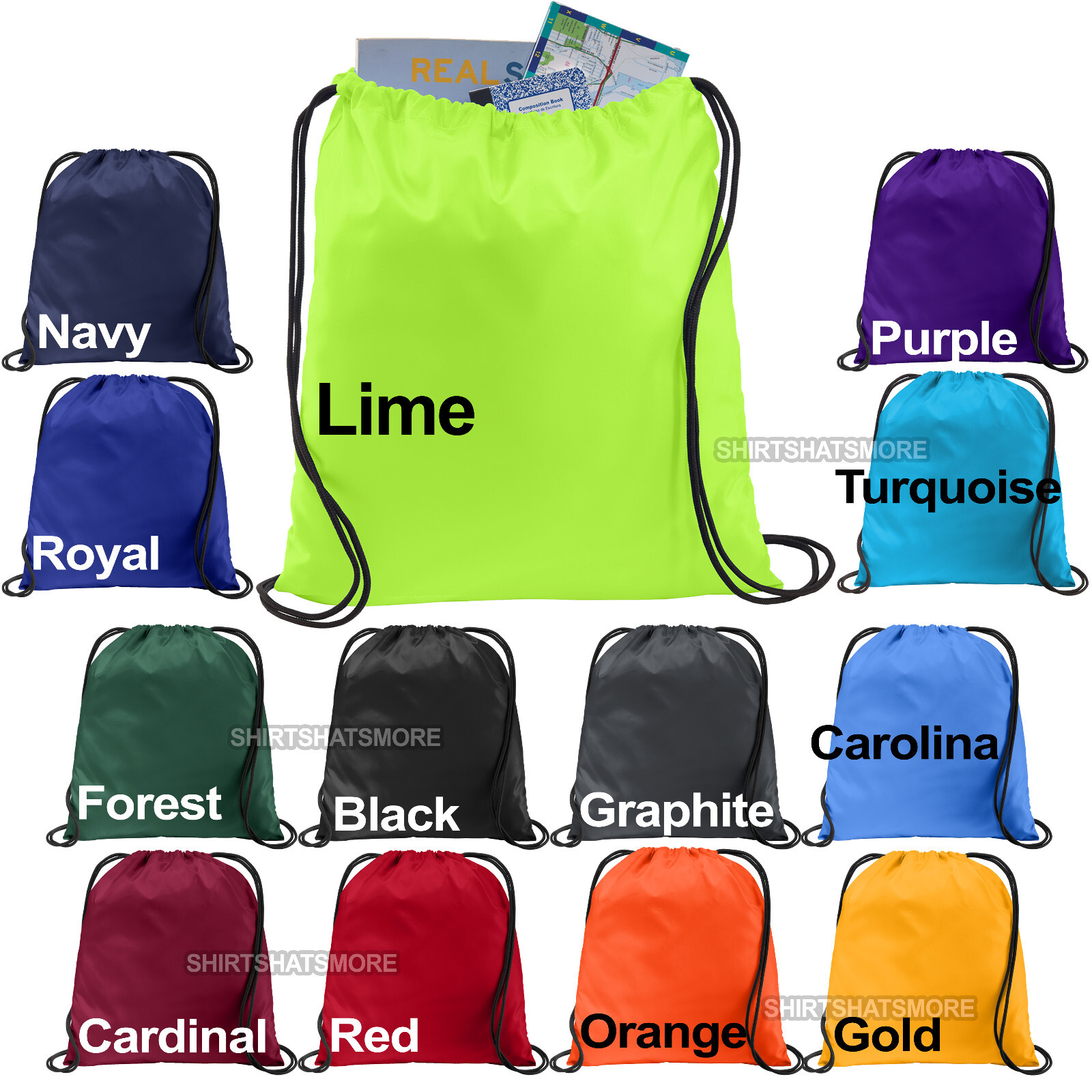 Cinch Pack Backpack Drawstring Bag Football Game Stadium Event Many Colors! NEW!