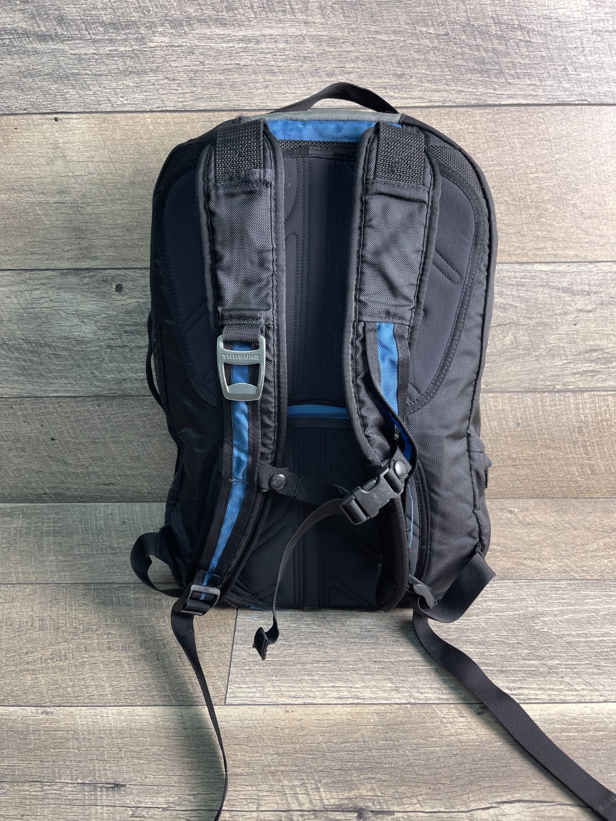 Timbuk2 Backpack Medium Q Blue Black Zip Inner Pocket Laptop Sleeve Shoulder