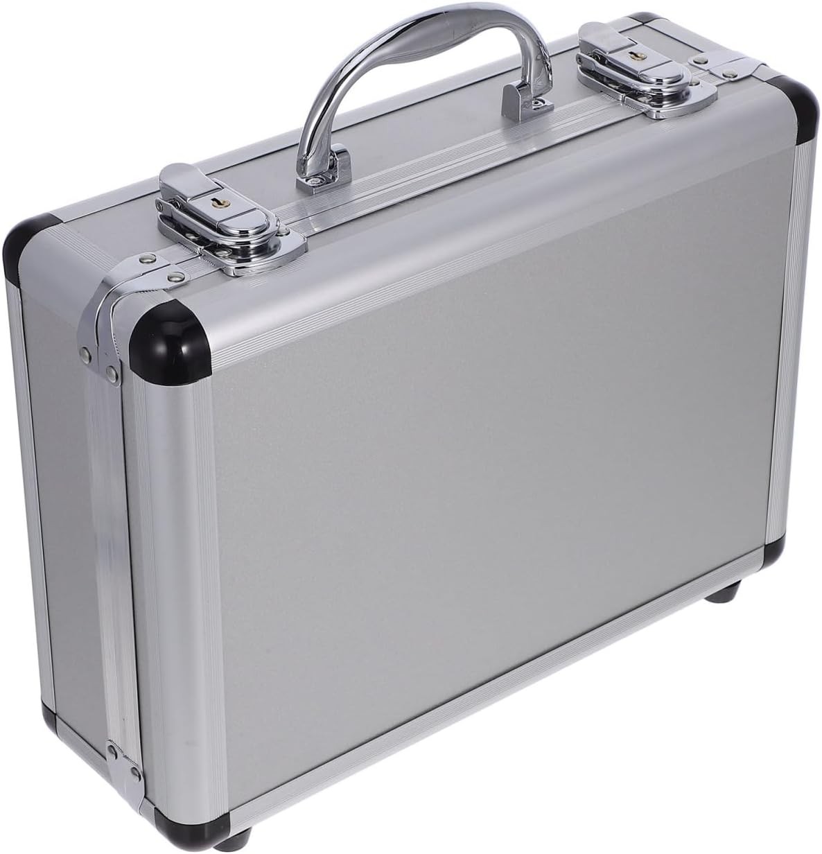 12.5in Silver Aluminum Locking Briefcase with Foam