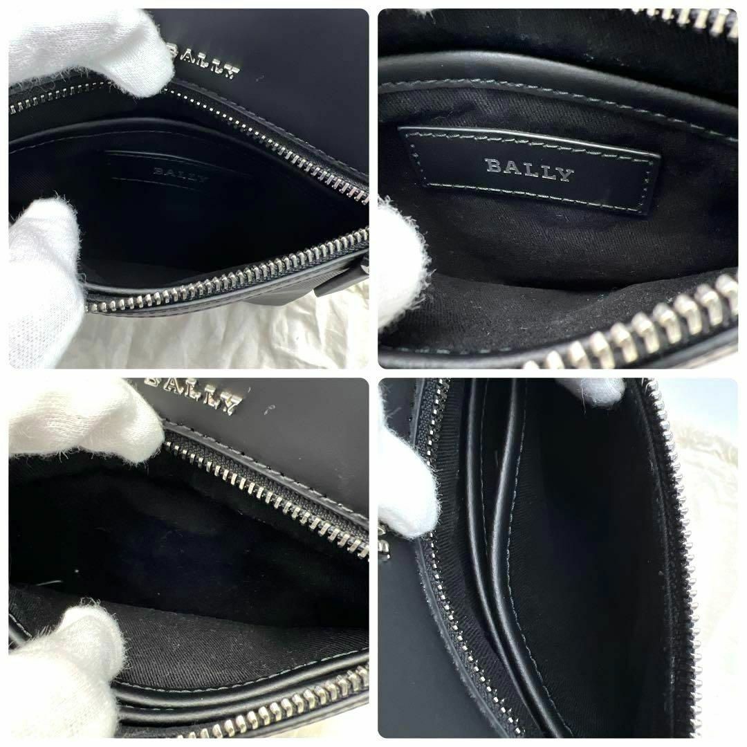 Bally Men’s Telford Crossbody Shoulder Bag Black Red Canvas Stripe 18x21x1cm
