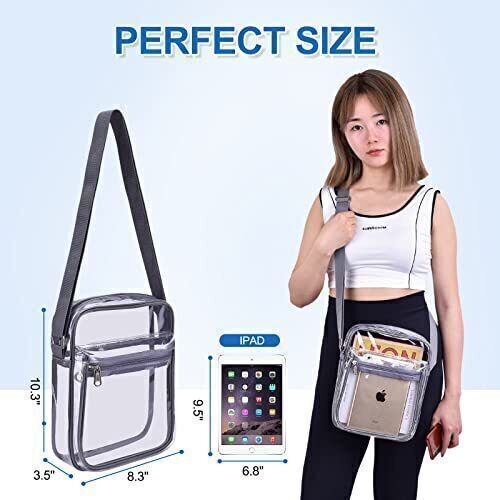 USPECLARE Clear Purse Stadium Clear Messenger Bag Stadium Approved for Men and