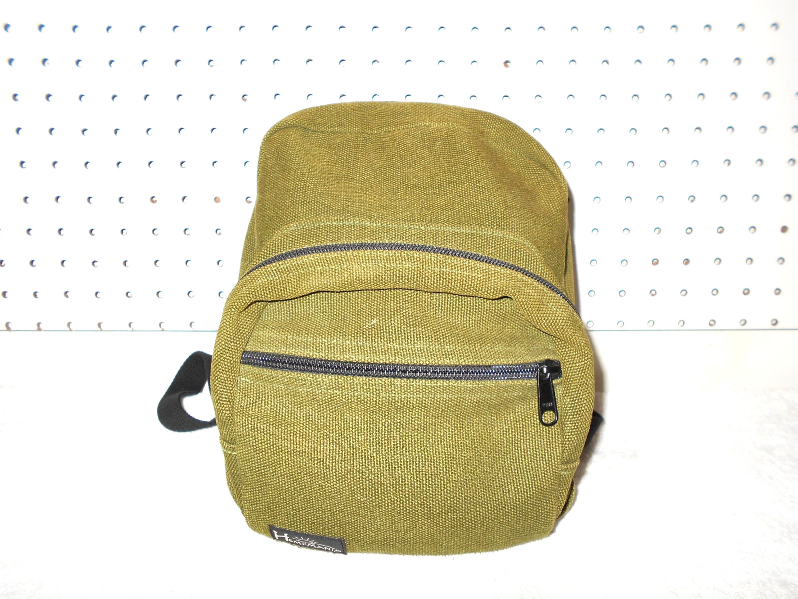 HEMPMANIA DARK OLIVE GREEN CANVAS SHELL 10X8X3.5 SMALL BACKPACK