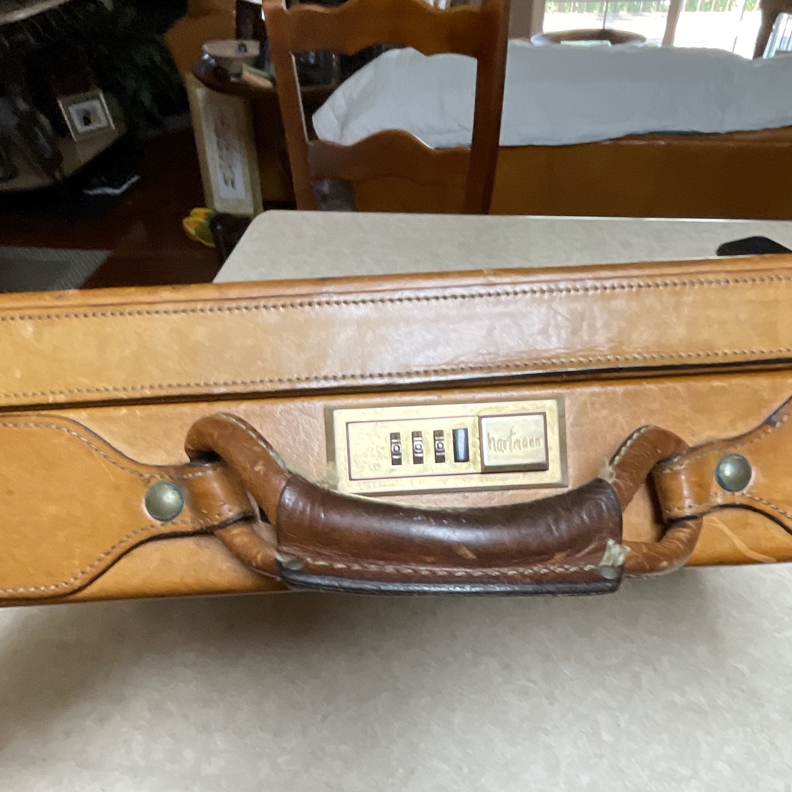 Hartmann Belting Leather Briefcase Tan Attache Case Vintage Luxury Business EUC