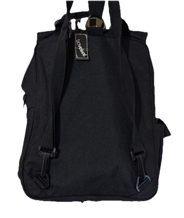 Klover Mik Black Men’s Backpack with Zipper Buckle, Top Handle, Backpack Straps