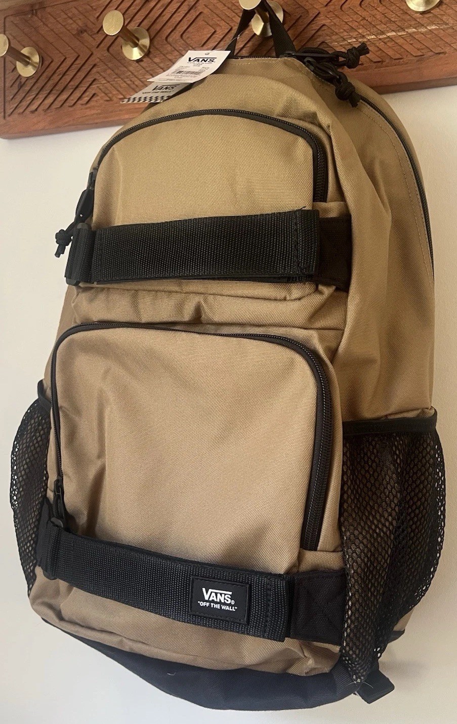 VANS Back Pack Skate Pack 3 Tan Color with Black adjustable straps Brand New