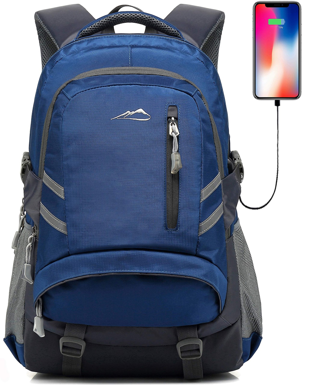 College Laptop Backpack Travel Bag with USB Charging Port, Anti-Theft Design