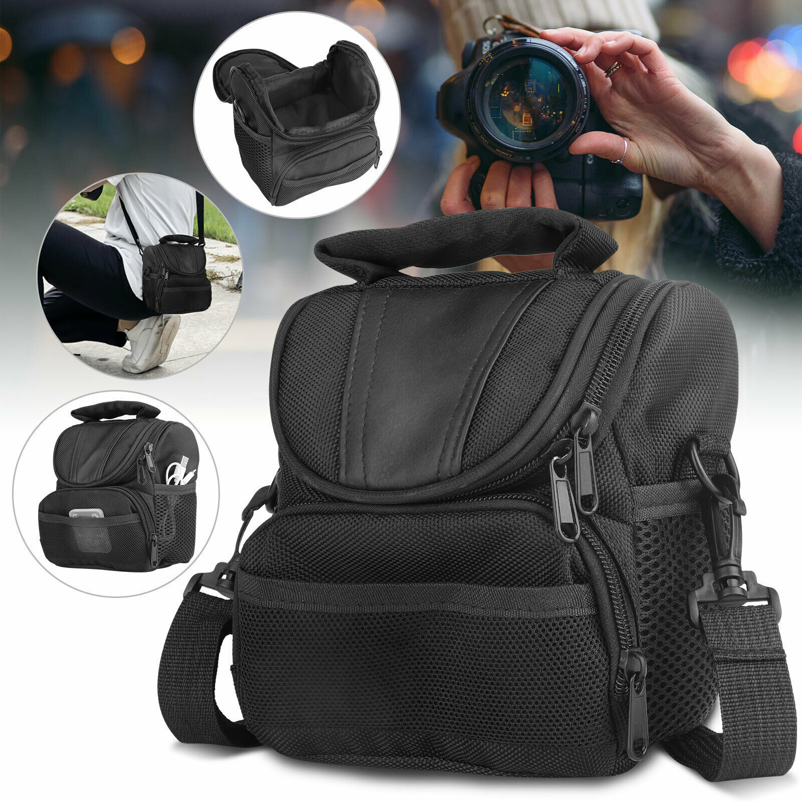 Large Camera Backpack Bag Case Shoulder Pouch For Canon Nikon Sony Rebel DSLR US