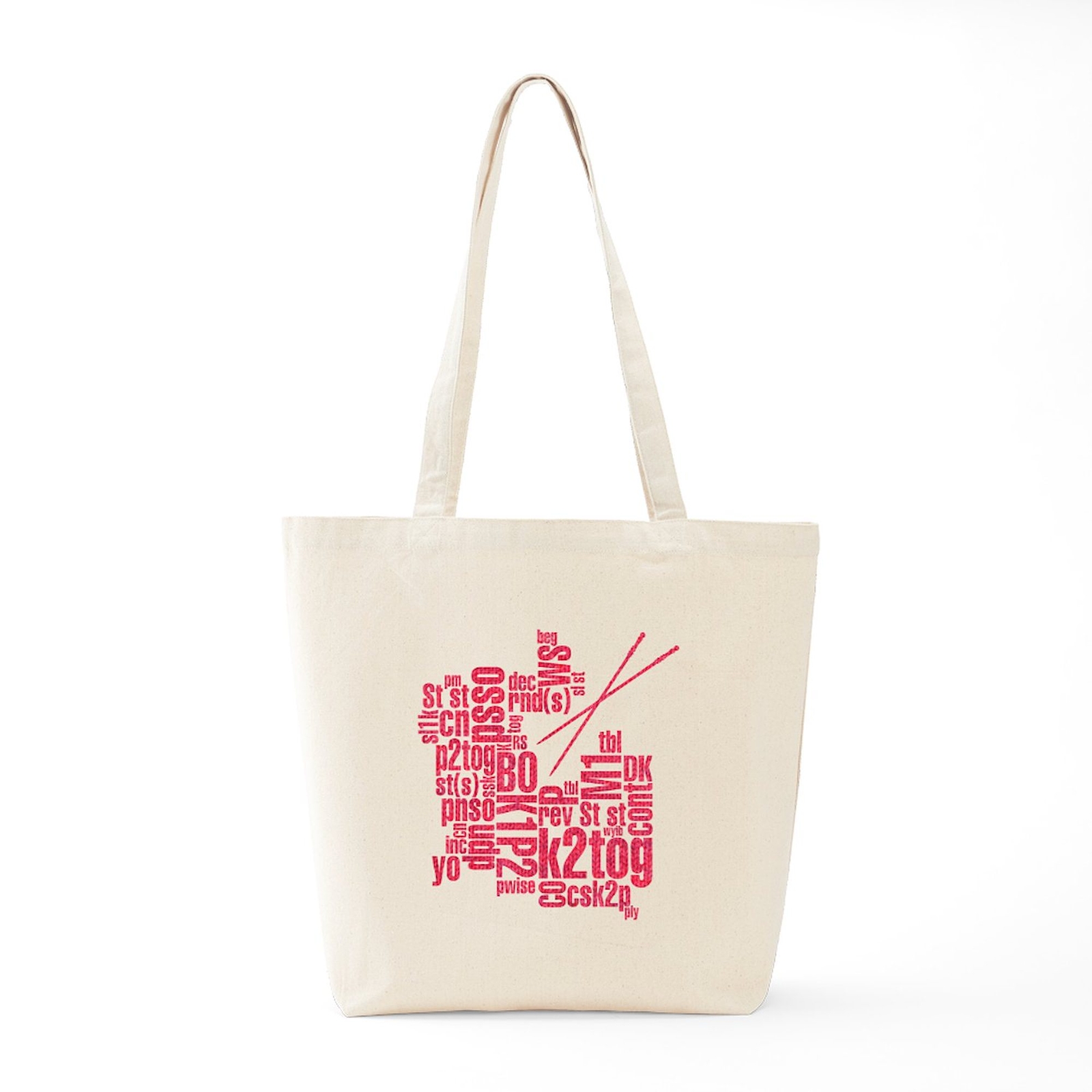 CafePress Knitting Abbreviation Cloud Tote Bag (665579956)
