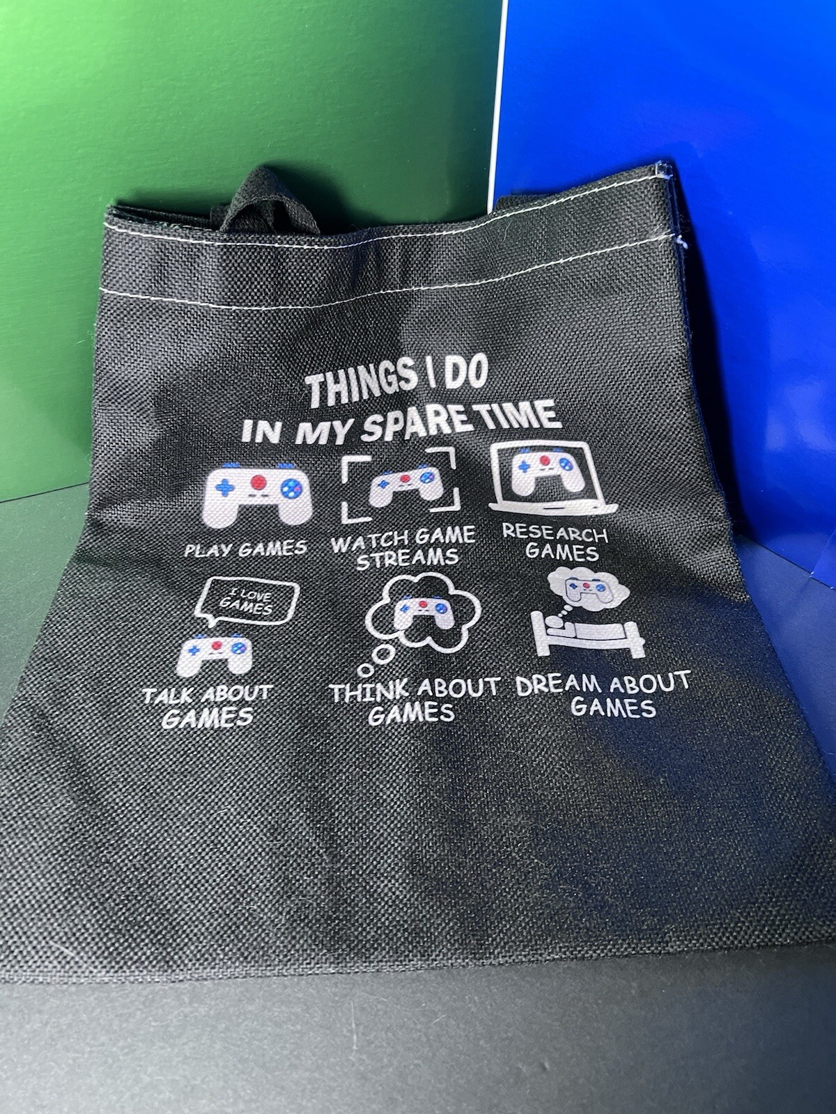 Things I Do In My Spare Time Tote Video Games. Black. Used.