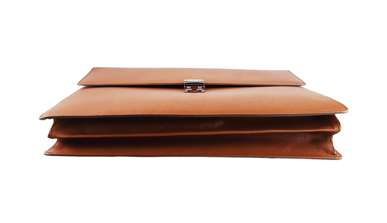 MONTBLANC MEISTERSTUCK 109622 COGNAC DBL GUSSET SAFFIANO BRIEFCASE LEATHER NEW