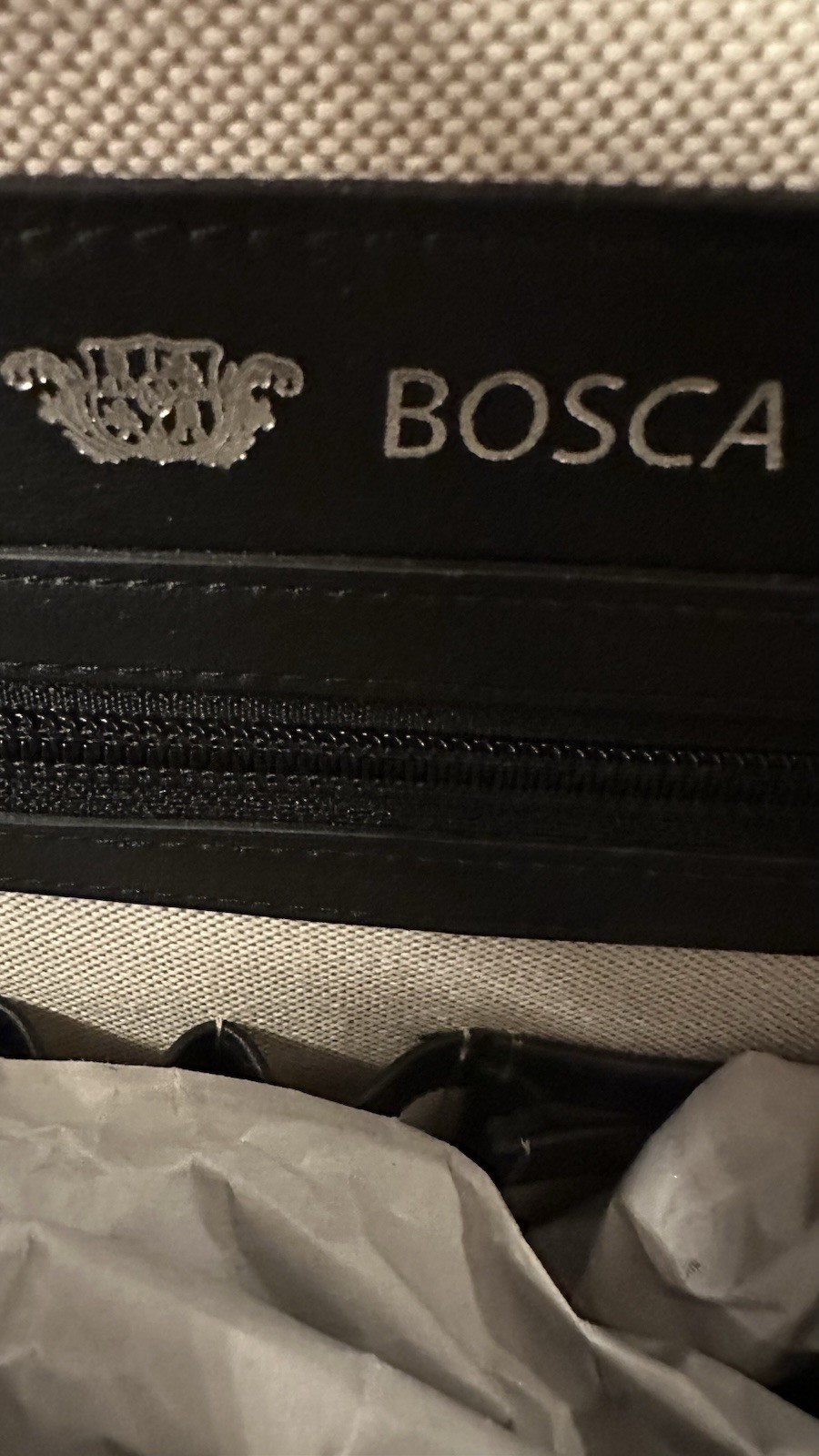 Bosca Exquisite Black Leather Briefcase