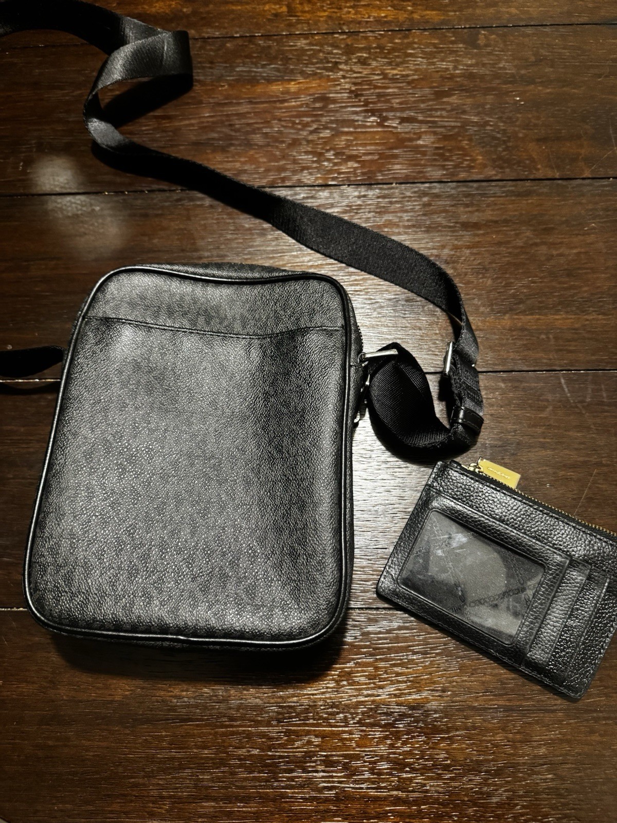 Michael Kors Men’s Black Crossbody Bag and Michael Kors Zipper Wallet