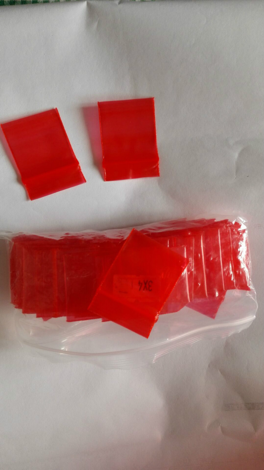 100Pcs Red Mini 3*4cm Slide Zip Bags 7.87Mil/200Microns Extra Thick Zipper Bags