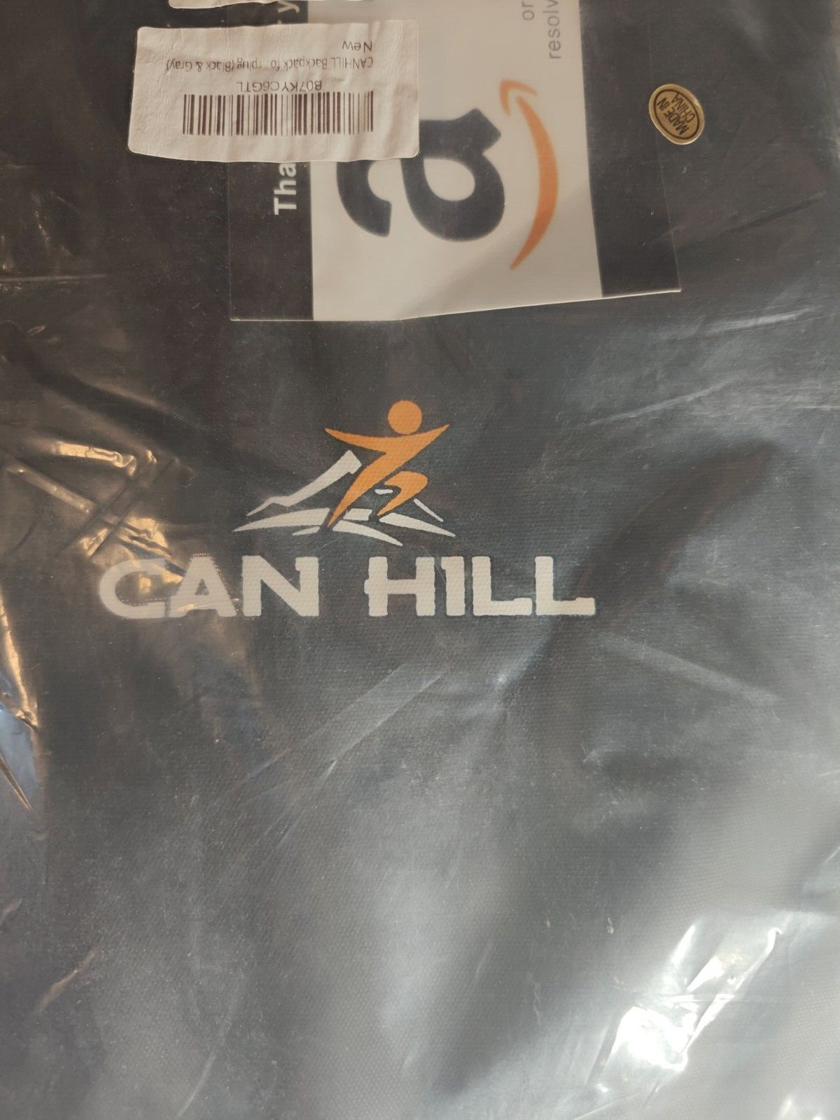 Can Hill Backpack Black & Gray w/ lock and USB cable
