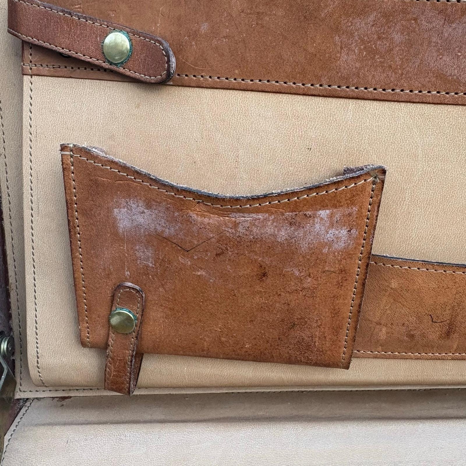 VTG Hartmann Belting Leather Briefcase Attache Brown Organizer 4″