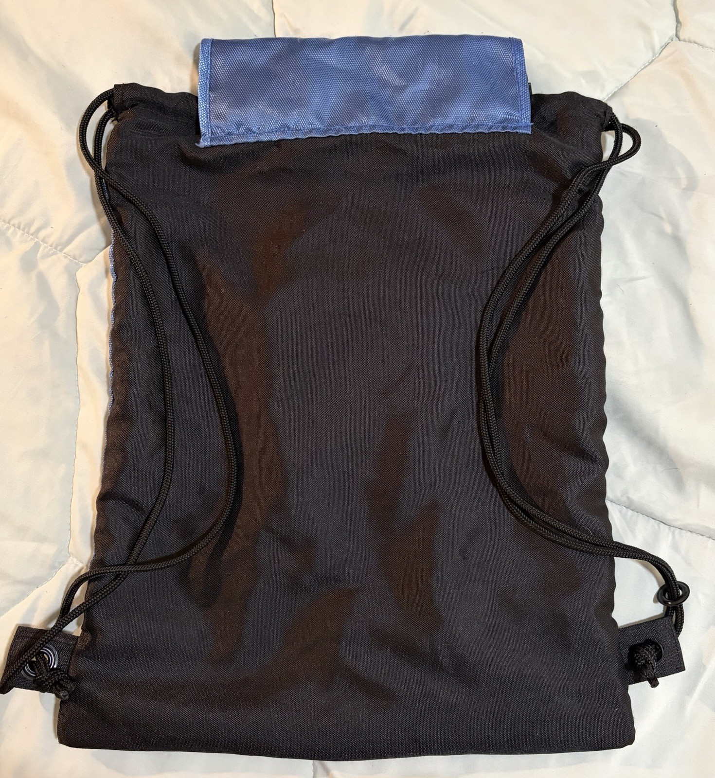 ADIDAS Drawstring Backpack Light Bright Blue W/ Black White Racer Stripes Unisex