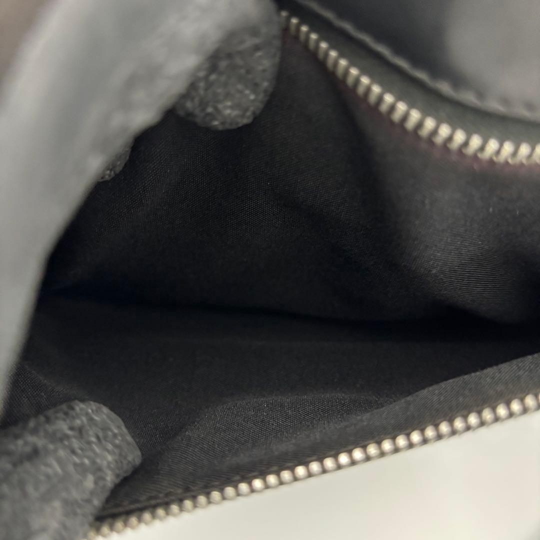 Authentic BALLY Black Leather Clutch Bag 16cm x 26cm x 4.5cm Second Hand
