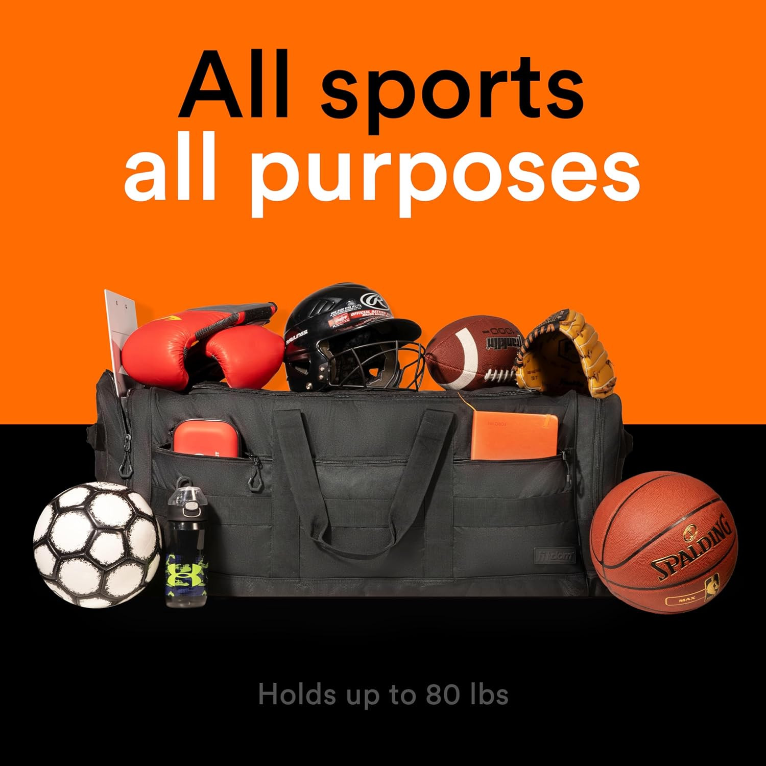 140L 38″ Heavy Duty Extra Large Sports Equipment Duffle Bag with Upgrade Zipper,