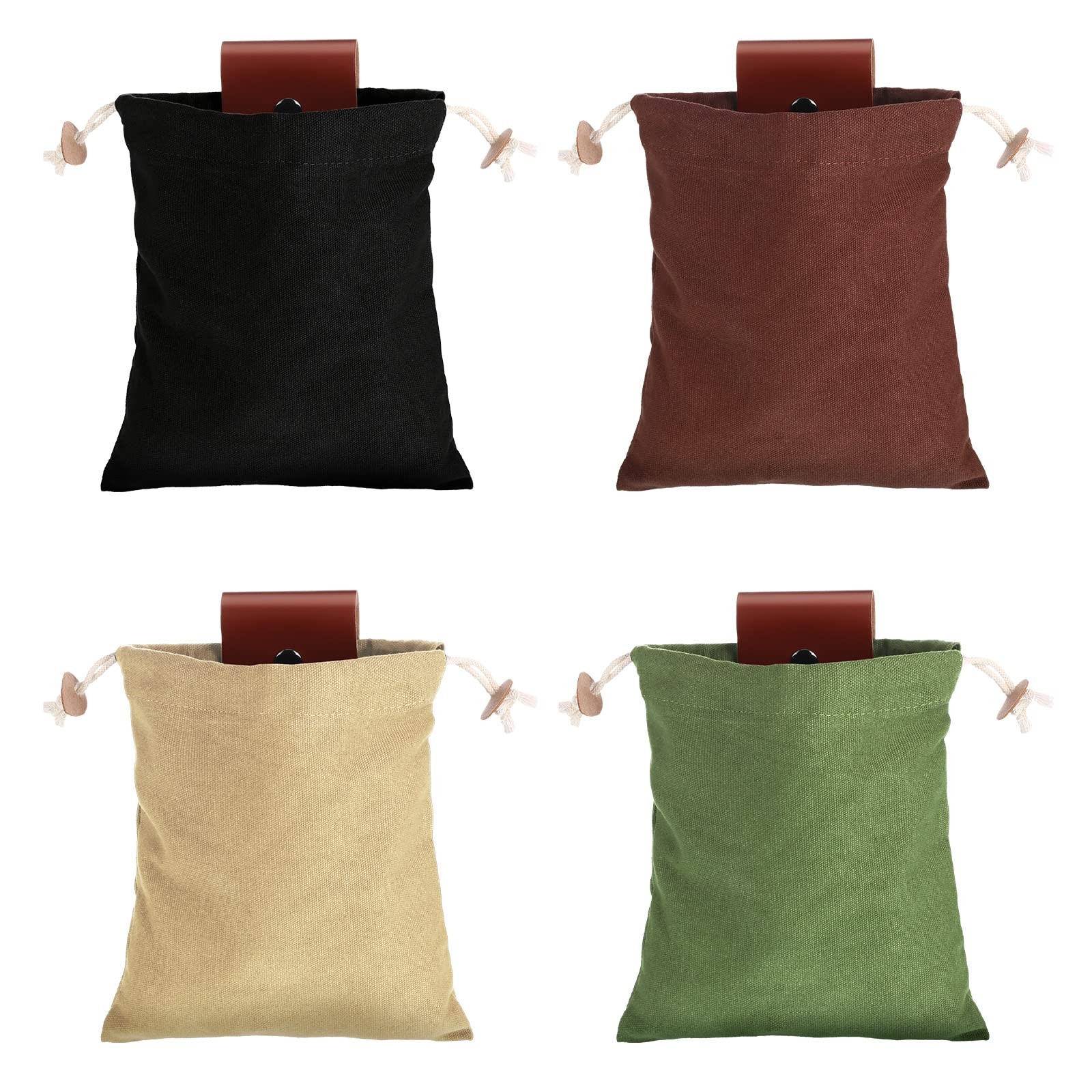 Foraging Bag 4 Pcs Canvas Waxed 12.60×8.27in Collapsible Pouch – Outdoor Camping