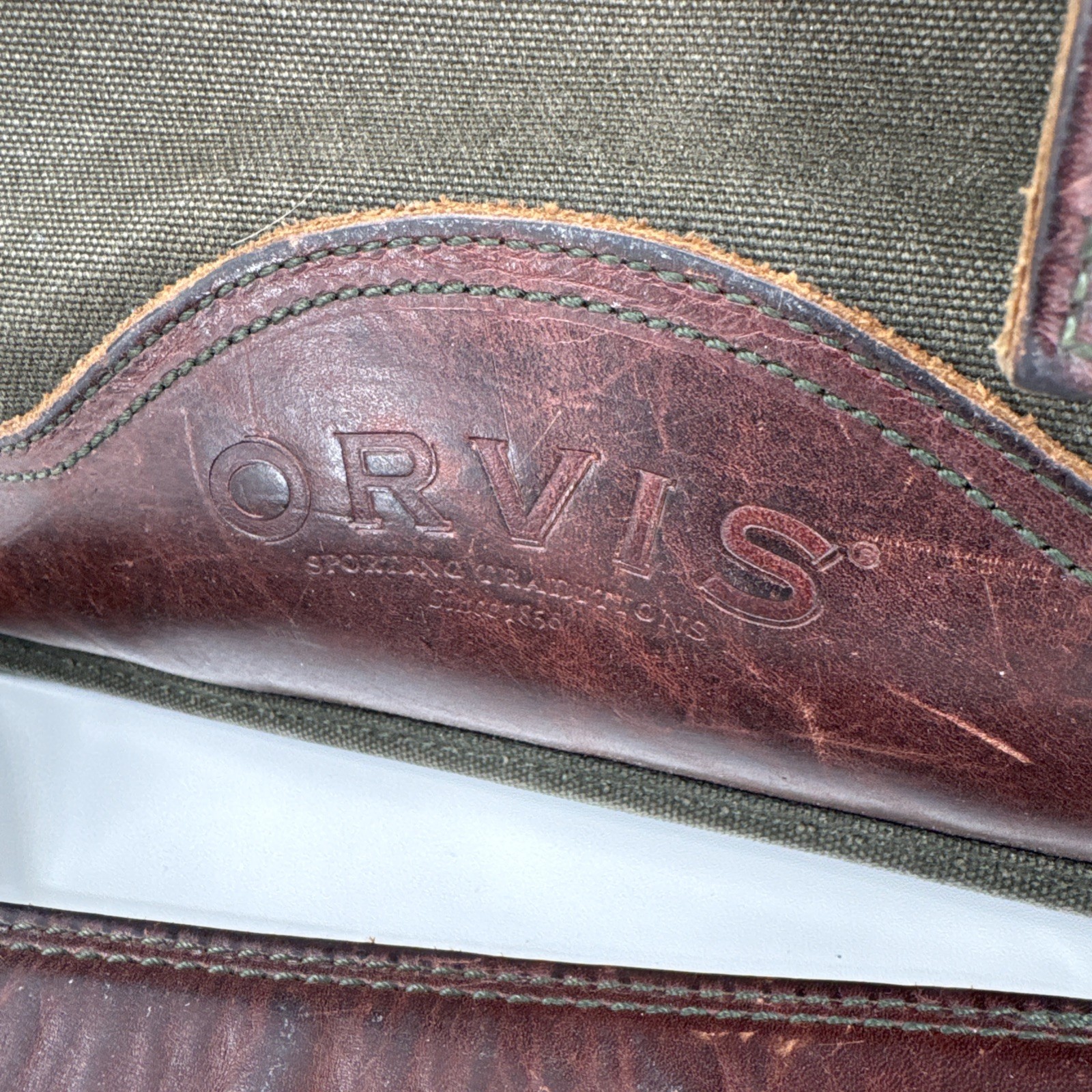 Vintage Orvis Battenkill Canvas Briefcase Messenger Bag With Strap Grunge