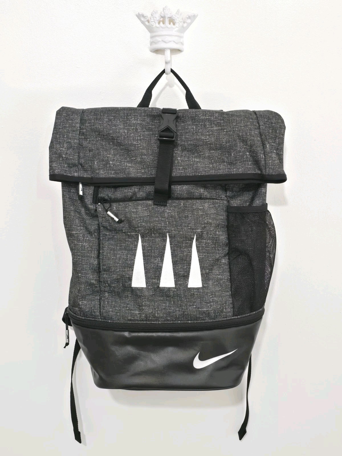Nike Elite Sport Golf GYM Backpack III Bag Black Heather Roll Top XL New Peaks