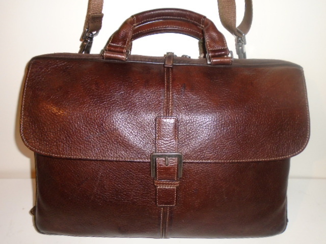 BOCONI TAYLOR TUMBLED X-BODY MESSENGER ALLEATHER LAPTOP SATCHEL $388 RETL.