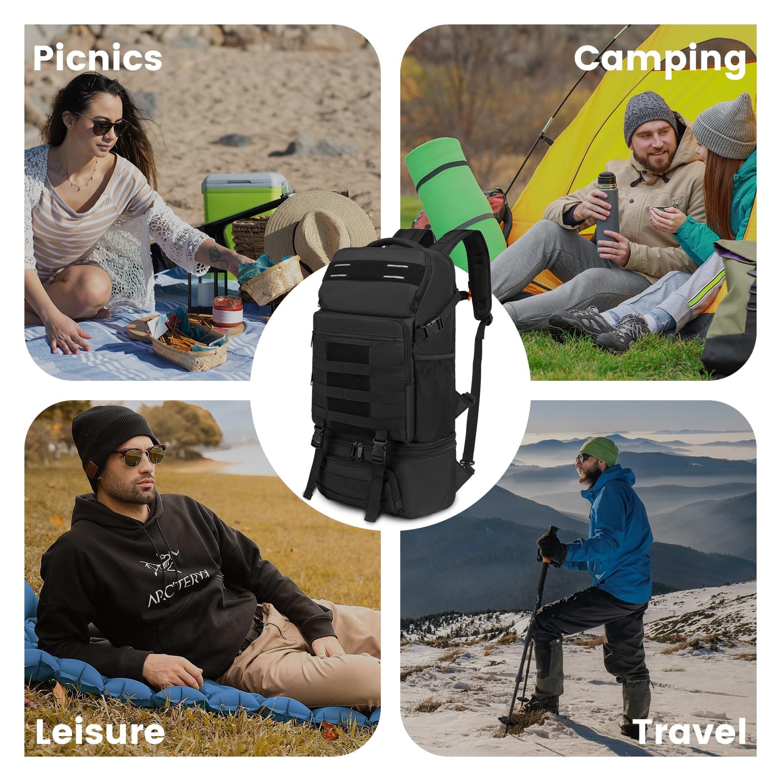 Lunch Backpack Insulated Cooler Backpack Removable Lunch Box for Men Women …