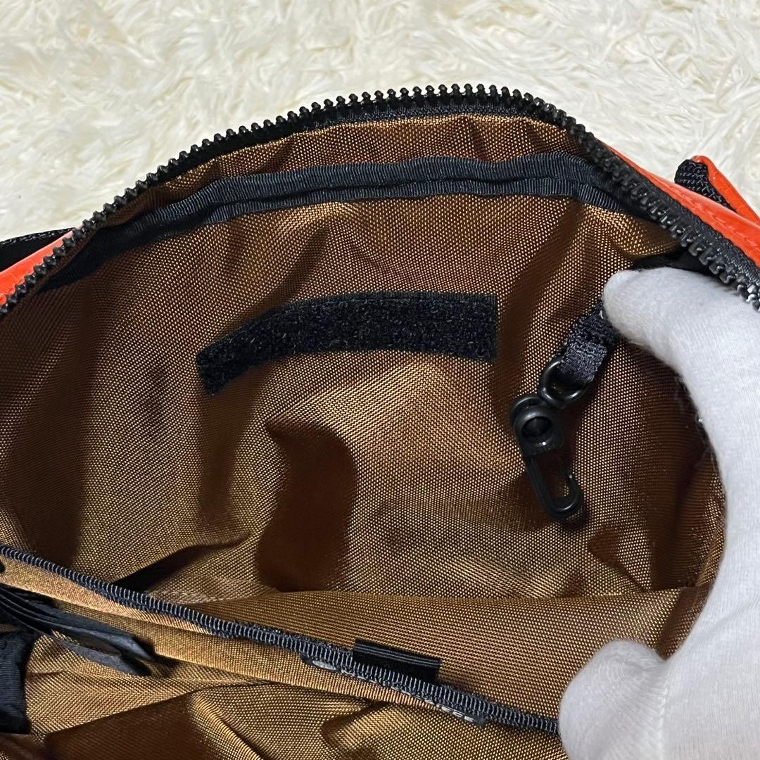 Master-Piece Unused Nylon Leather Body Bag Waist Pack Orange/Black 18cm x 30cm