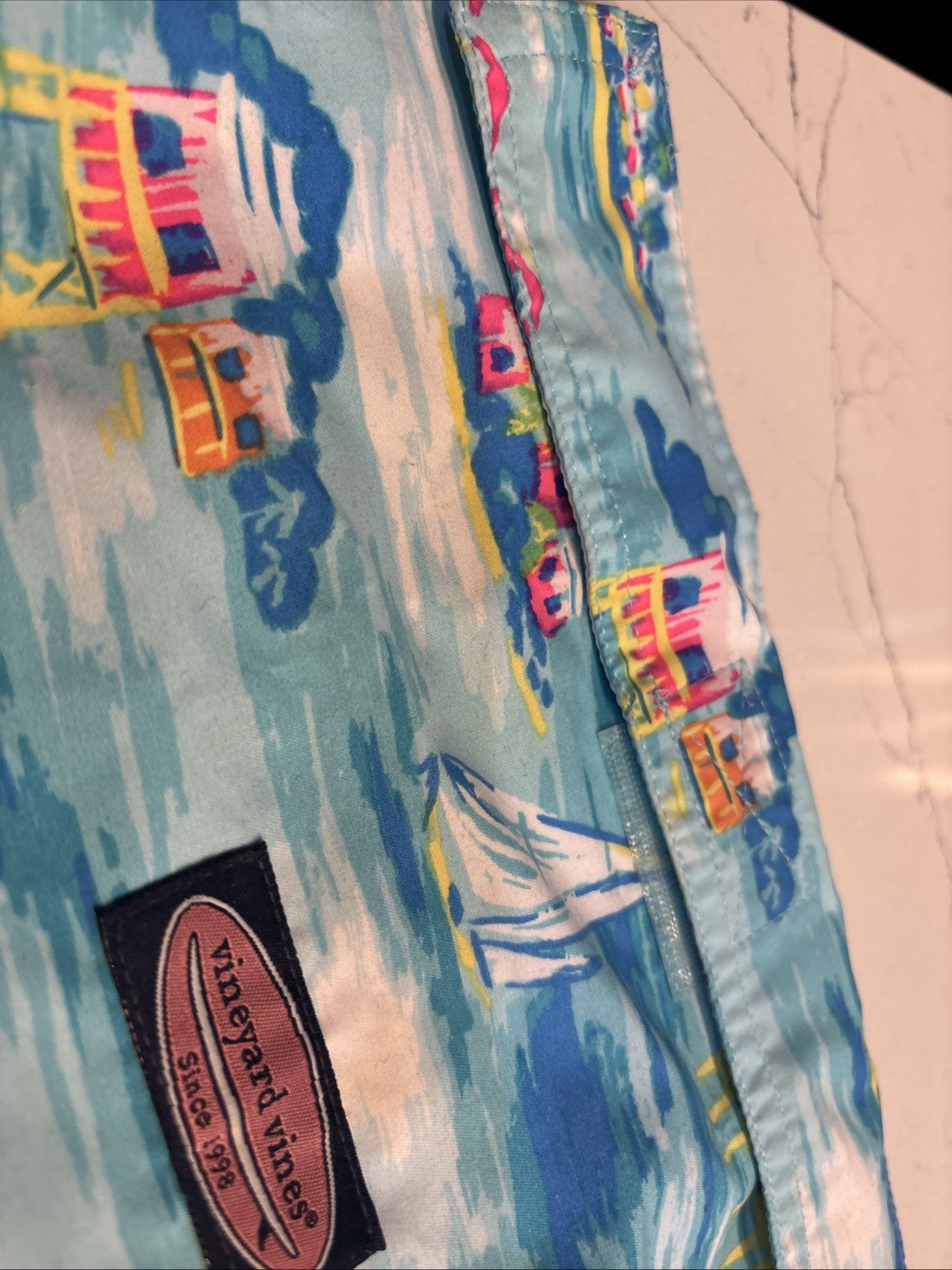 Vineyard Vines Water Resistant Pouch Wet Bag Swim Suit Bag Fishing Lures Blue