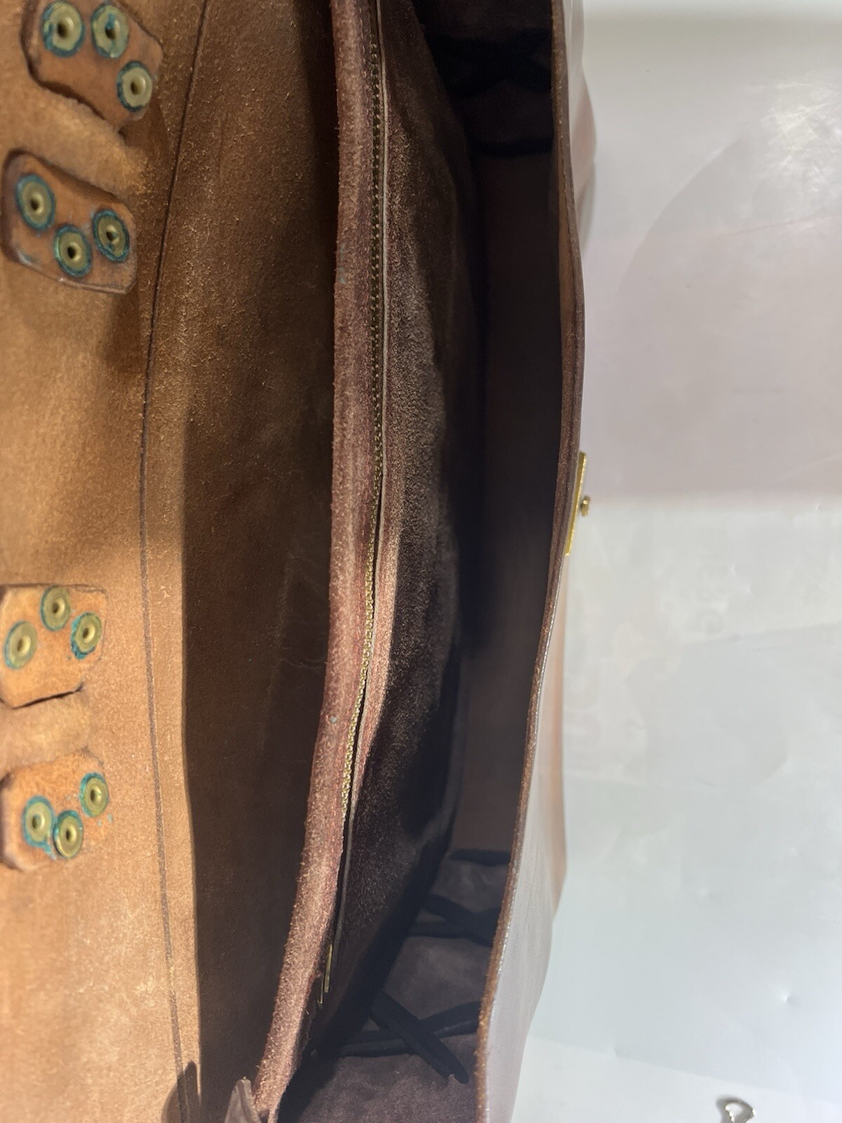 Vintage Leather Hand Crafted Personalized Briefcase Document Split Bag Brown 16″