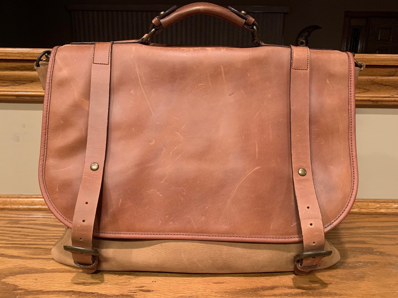 VINTAGE Marlboro Classics Gear Leather Briefcase Shoulder Messenger Bag