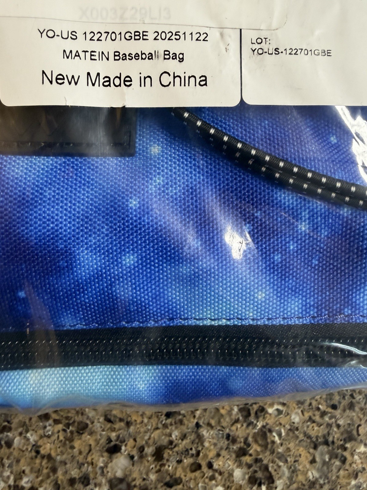 MATEIN Baseball Backpack Blue Black Galaxy Space Print Zip Drawstring Adjustable