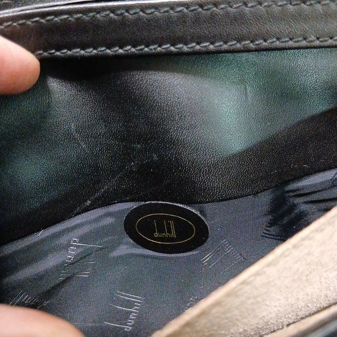 Dunhill Flap Clutch Bag Second Bag Black Leather Dial Lock Wrist Strap Men’s