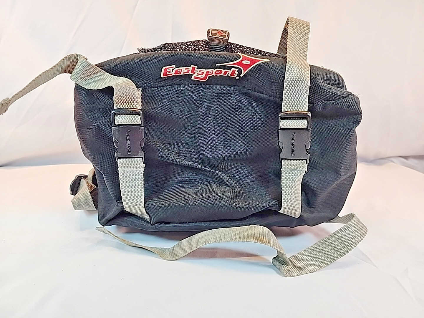 Vintage 90’s Eastsport Backpack Book Bag Red Black Many Pockets Cup Holders