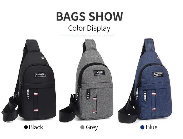 Men’s Sports Canvas Waist Bag-Fanny Pack /Solid Colour Blue -Black- Gray/ New!!