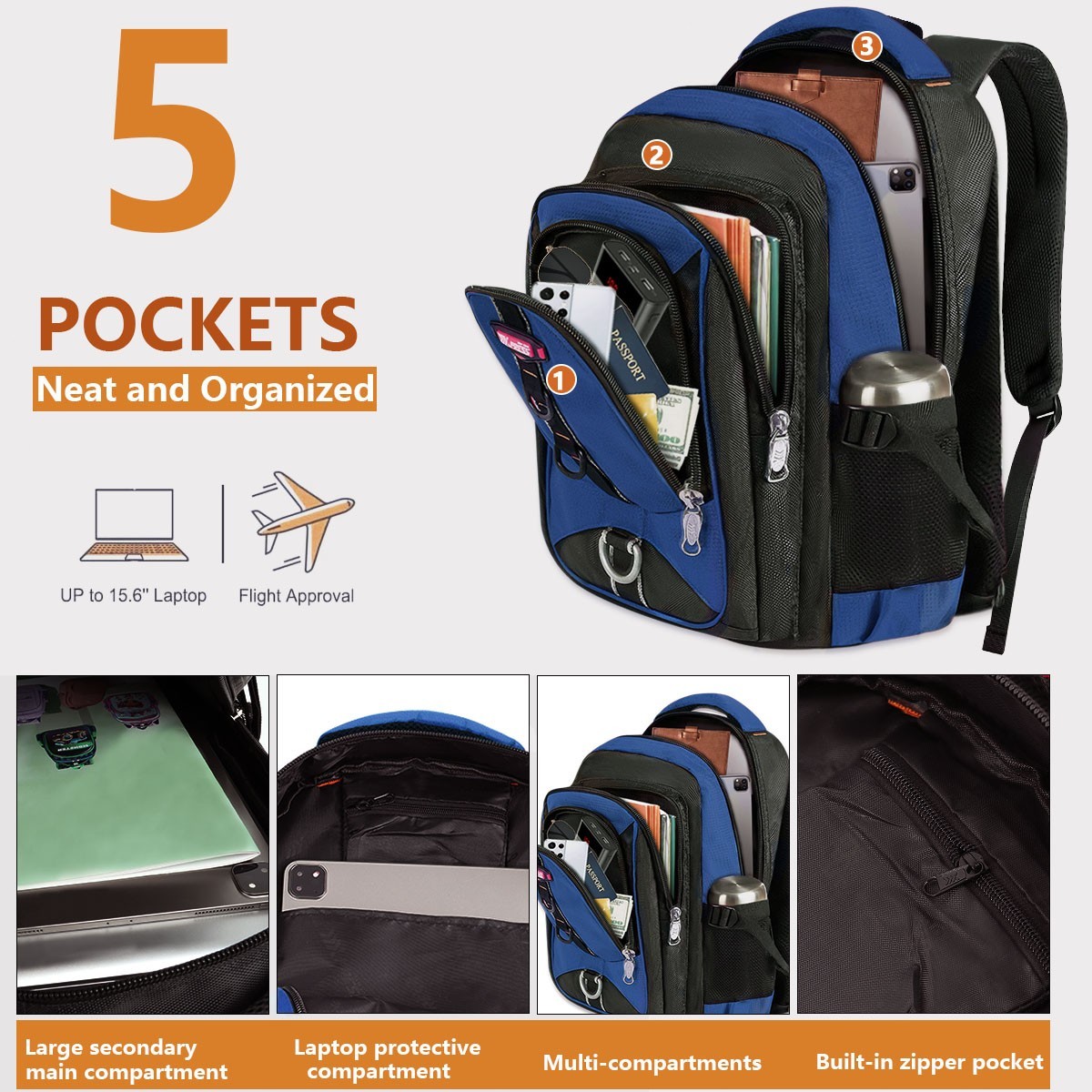 Travel Backpack for Men Women Multifunctional Waterproof Casual Backpacks