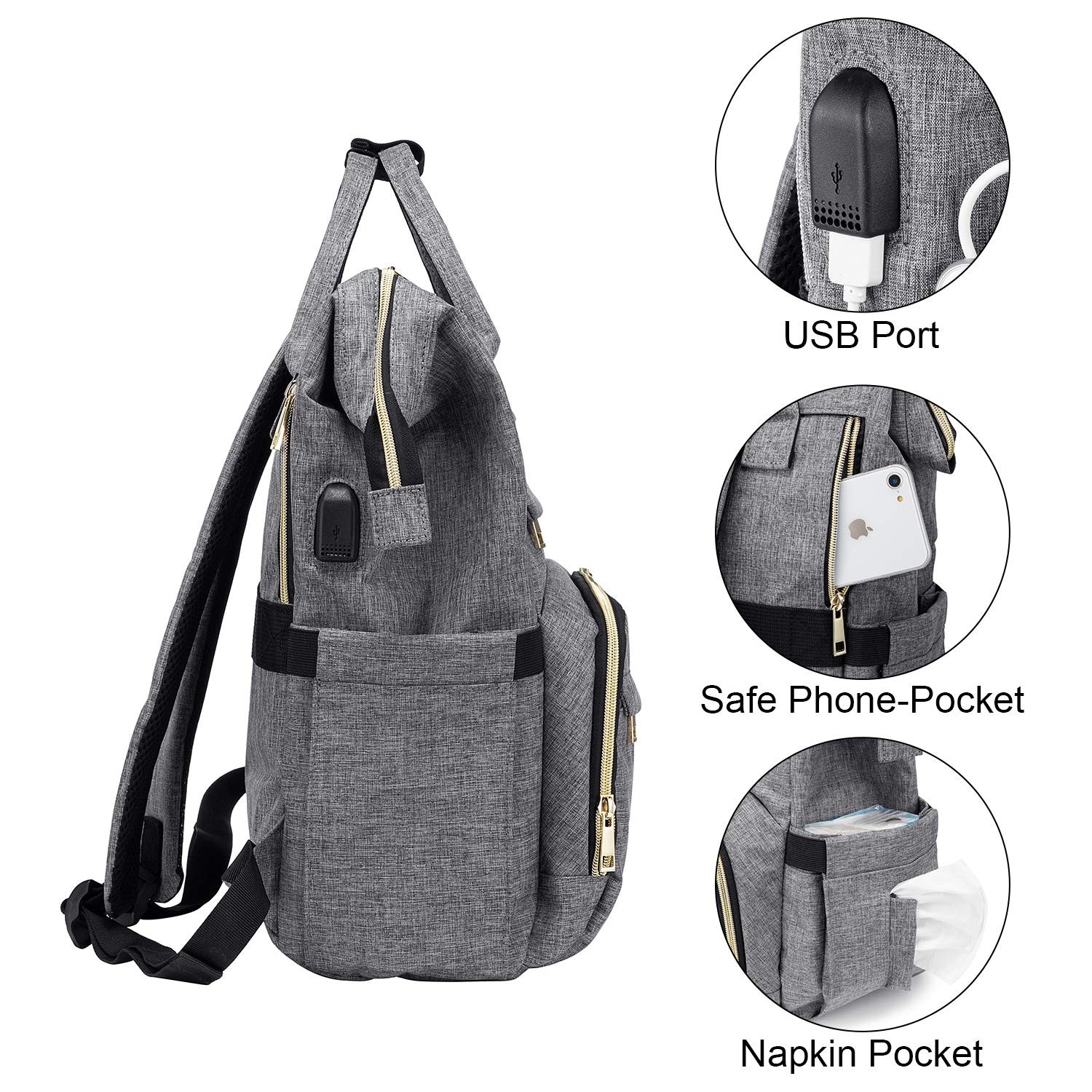 Nurse Backpack Laptop Backpack for with Stethoscope Case & USB Charging Port …