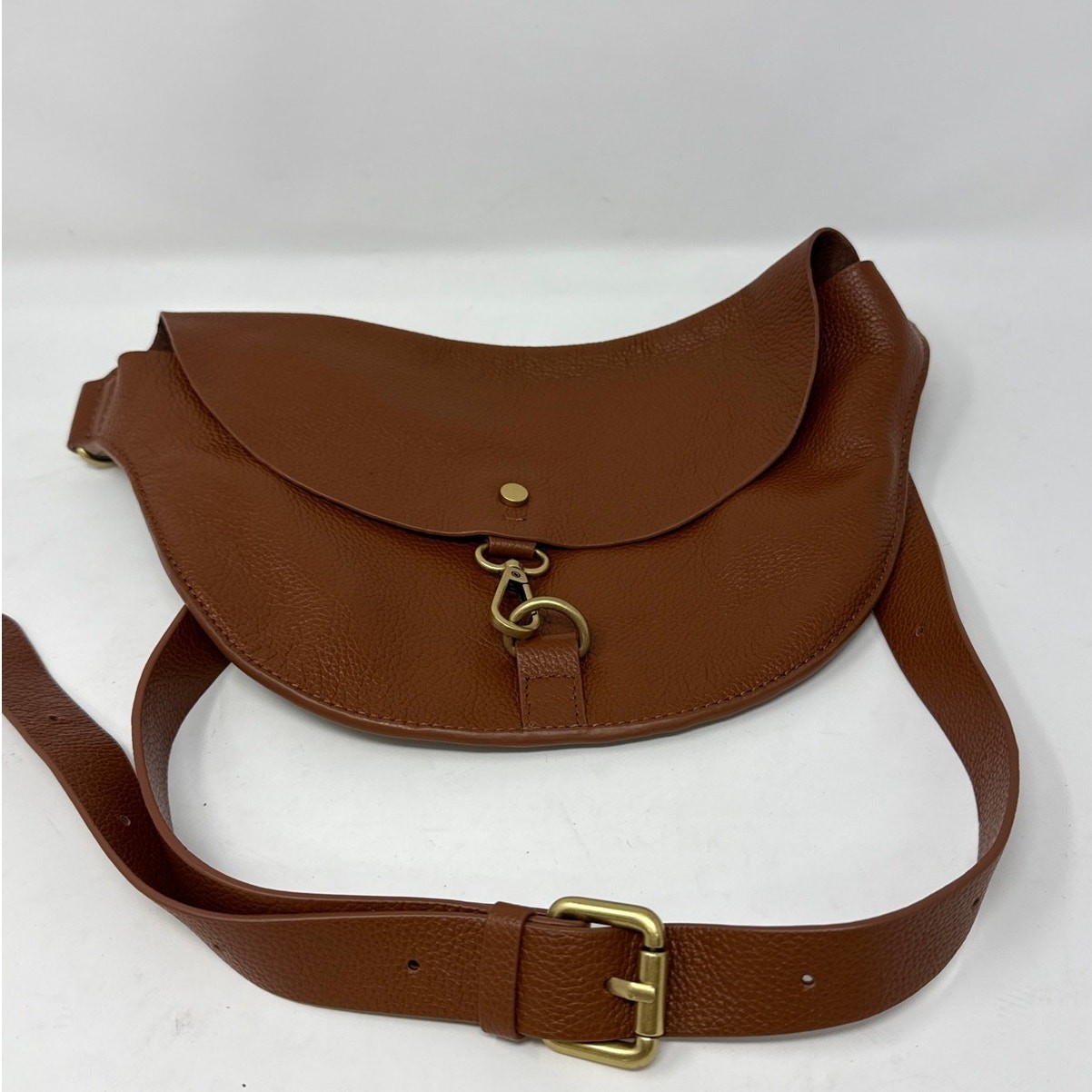 Banana Republic Genuine Leather Brown Crossbody Saddle Bag
