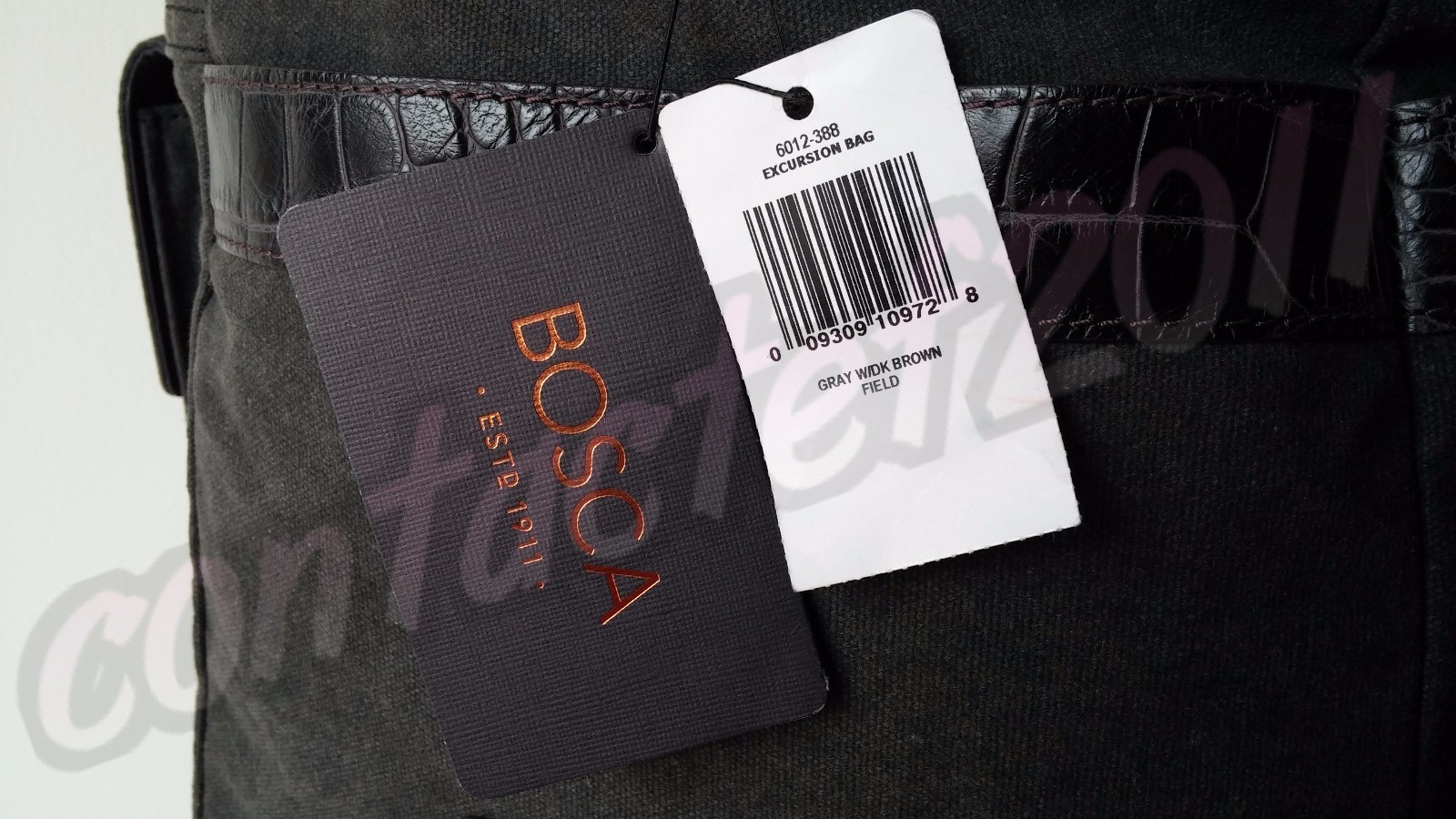 Bosca Field Collection EXCURSION Bag in GRAY w/ DARK BROWN BRAND NEW WITH TAGS!