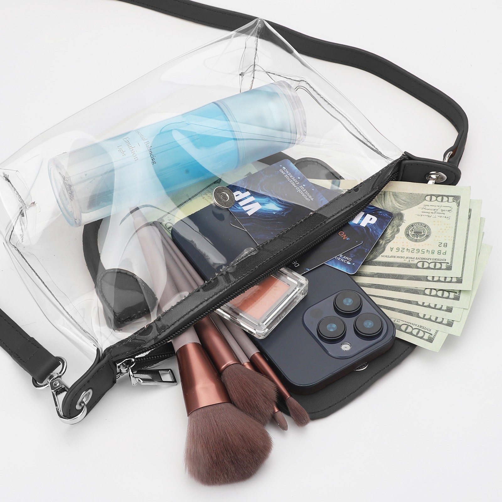Transparent Handbag Stadium Approved Small Purse w/ Magnetic Buckle for Concerts