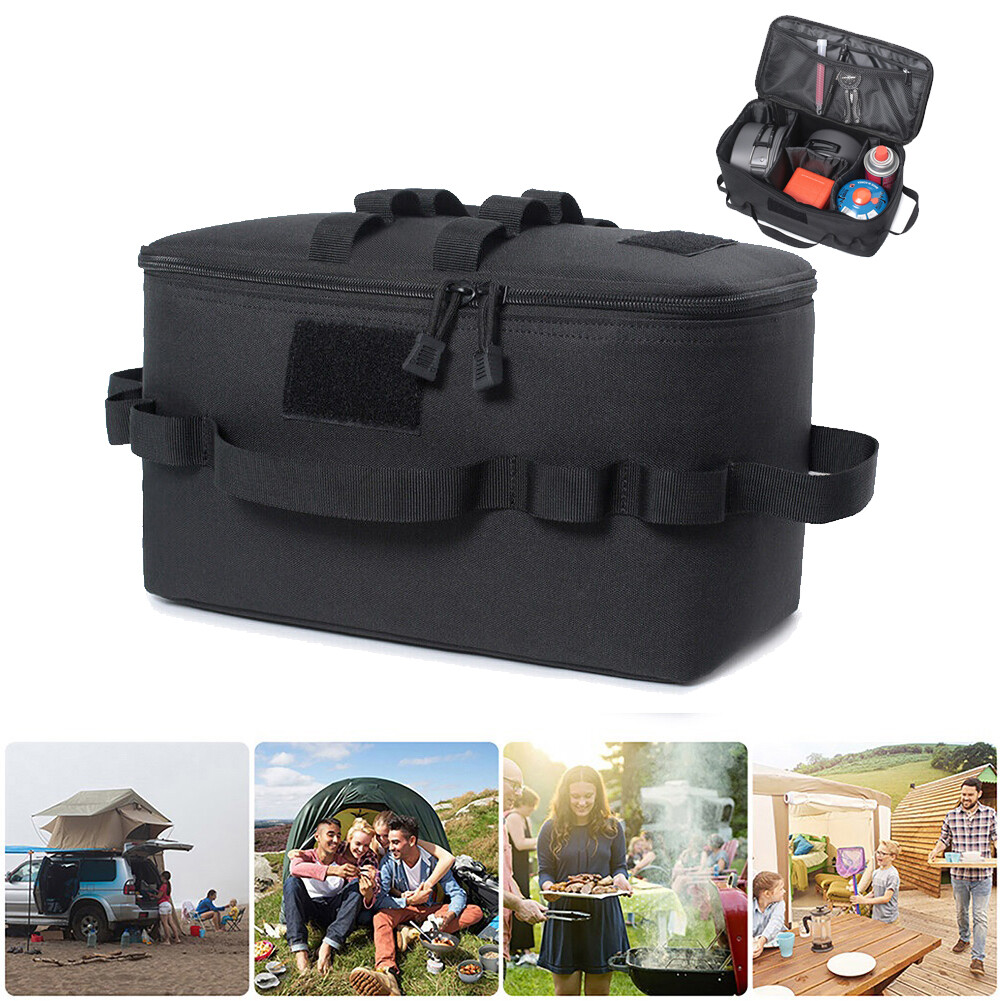 Tactical Amping Cookware Storage Bag Padded Gas Canister Organizer with Dividers